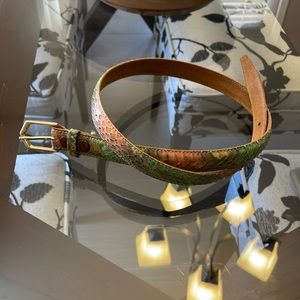 Pale pink, mint green and grey vintage snakeskin belt